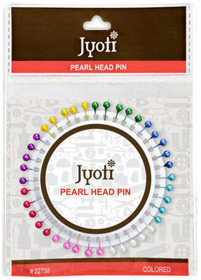 Jyoti Jyoti Pearl Head Pins 38mm Round Pack of 1 Wheels (40 wheel), Stainless Steel  Pins(Set Of 40, Multicolor)