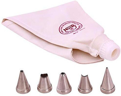 Raahims Piping Bag with Nozzle Set Cake Icing Bag with for Cake Decoration Items, White Reusable Piping Bag(Pack of 1)