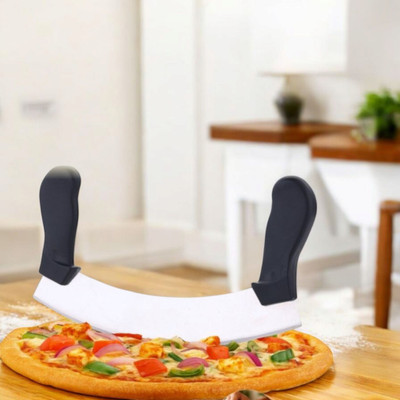 NHB BOUTIQUE Double Handle Stainless Steel Twin Grip Pizza/Sandwiches Cutter/Pizza Slicer Double Ended Pizza Cutter(Stainless Steel)