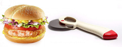 KUBER INDUSTRIES Pizza/Sandwich/Burger/Slicer/Multipurpose Cutter (Multi) Wheel Pizza Cutter(Steel)