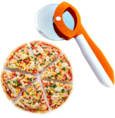 Qawvler Pizza,Pastery,Burger Cutter Rolling Stainless Steel blade Multicolor (Pack of 1) Wheel Pizza Cutter(Stainless Steel)