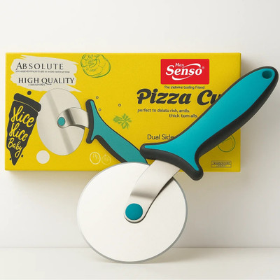 Max Senso Sharp Wheel Pizza Cutter , Food Grade Pizza Cutter with Stainless Steel Blades Rolling Pizza Cutter(Stainless Steel)