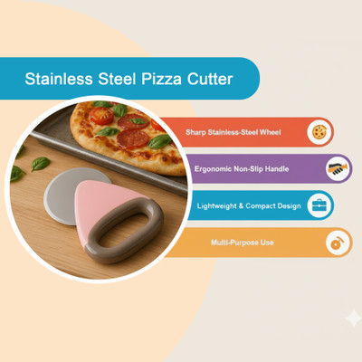 Ubaa Stainless Steel Pizza Cutter |Sharp Wheel Slicer with Ergonomic Handle for Pizza Wheel Pizza Cutter(Stainless Steel)