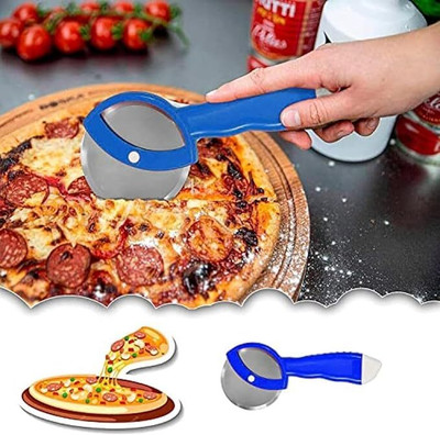 Erialia Sharp Rotating Blade Stainless Steel Pizza Cutter Wheel Pizza Cutter Rolling Pizza Cutter(Stainless Steel)