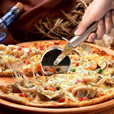 LMR3 Pizza Cutter Sandwich Paratha Chapati Roti Wheel Smooth Rotating Slicer Wheel Pizza Cutter(Steel Pack of 1)