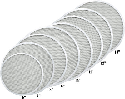 PAUL SONS Combo of 8 Multi Size Aluminum Pizza Screen Mesh Size are 6 to 13 inches Pizza Maker(Silver)