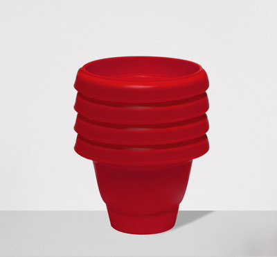 KOnlineShop 4 Pcs Red Flowerpots Plant Container Set(Pack of 4, Plastic)