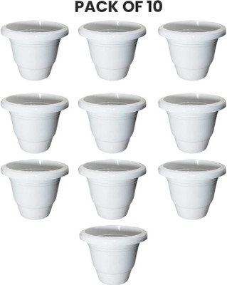 Dervino Plant Container Set(Pack of 10, Plastic)