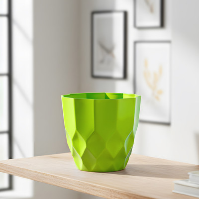 HOMESTIC by Kuber Industries Plastic Flower Pots for Indoor|Outdoor|Barfi Flower Pot|6 Inch|Green Plant Container Set(Plastic)