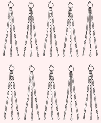 Funtastik (Pack of 10) Black Iron Chains for hanging pots flower pots Planters Plant Container Set(Pack of 10, Plastic)