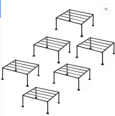 Motive Craft Modern Indoor / Outdoor Iron Planter Stand / Flower Plant Container Set(Pack of 6, Metal)