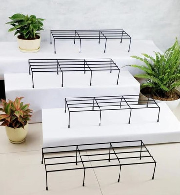JNCRAFTS SET OF 4 PLANTER STAND Plant Container Set(Pack of 4, Metal)