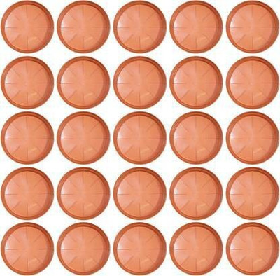 VirajSanchi 8 Inches Wide Premium Quality Saucer Base Tray for Pots (Pack Of 25) Plant Container Set(Pack of 25, Plastic)