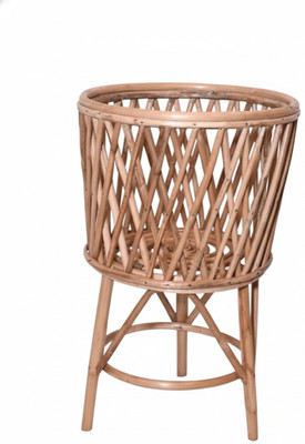 ABC Cane Bamboo Rattan Planter Stand for Home Indoor, Outdoor, Living Room,Garden Plant Container Set(Wood)