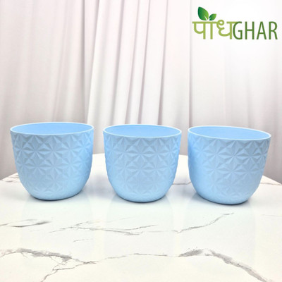 podhghar Verona Diamond Pot Pack Of 3 Plant Container Set(Pack of 3, Plastic)