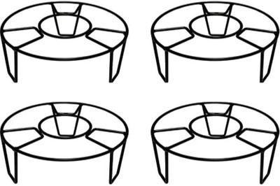 Manlu Gamla Stand Iron,Indoor/Outdoor Home,Garden,Balcony,Flower Planter Stand Plant Container Set(Pack of 4, Metal)