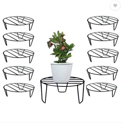podhghar ROUND-STND Plant Container Set(Pack of 10, Metal)