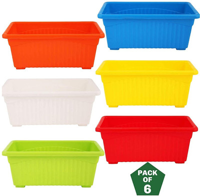 TFH PLANTER NEW_Jupiter color pot Plant Container Set(Pack of 6, Plastic)