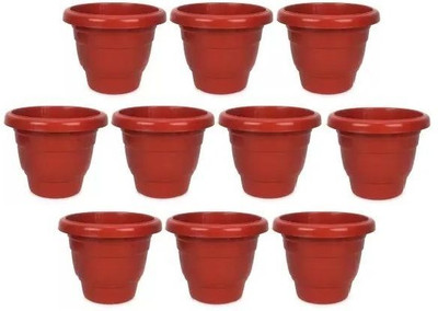 Besttrader HOUSEWARE Future Green High Quality 8 inches Gardening Flower Pots Size-8Inch | Plant Container Set(Pack of 10, Plastic)