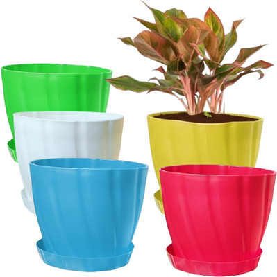 SNSHOPEE Plant Container Set(Pack of 5, Plastic)