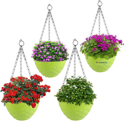 Funtastik Virajsanchi Hanging Pot Pack of 4 Plant Container Set(Pack of 4, Plastic)