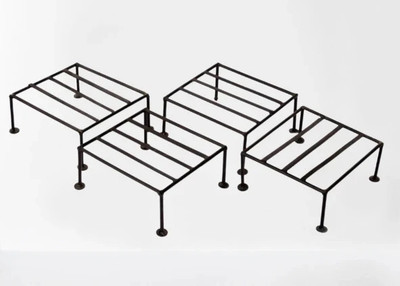 Abhi Creation Modern Indoor / Outdoor Iron Planter Stand / Flower Shelf Rack Holder Plant Container Set(Pack of 4, Metal)