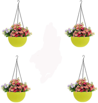 Besttrader Best Plant Container for Indoor and Outdoor need Plant Container Set(Pack of 4, Plastic, Metal)