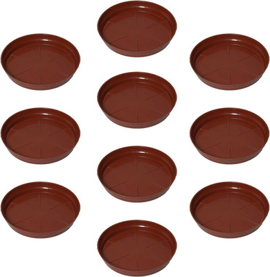 VirajSanchi Bottom Tray 6 inch Pack of 10 Plant Container Set(Pack of 10, Plastic)