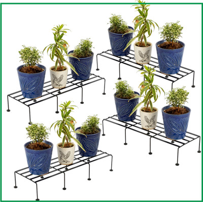 Cinagro Rectangular Metal Plant Stand (23.2 inches) Stand for Balcony, Indoor & Outdoor Plant Container Set(Pack of 4, Metal)
