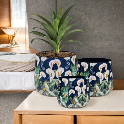 DECO BAY Plant Container Set(Pack of 3, Metal)