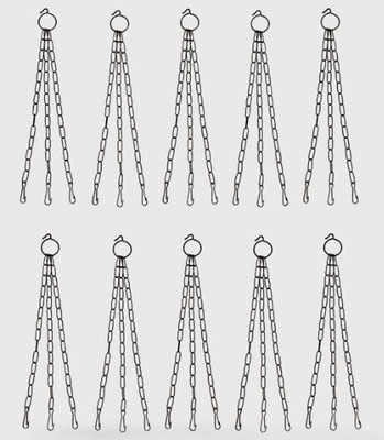 Funtastik 10 pcs Black Iron Chains for hanging pots flower pots Planters Plant Container Set(Pack of 10, Plastic)
