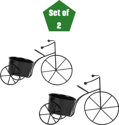 Nayra Cycle Planter Plant Container Set(Pack of 2, Metal)