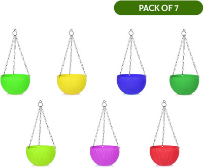 Besttrader Virajsanchi Hanging Pot Pack of 7 Plant Container Set(Pack of 7, Plastic)
