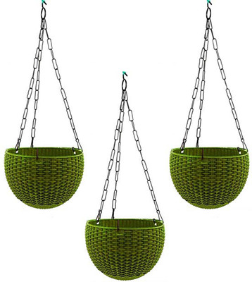 Besttrader Plant Container Set(Pack of 3, Plastic, Metal)