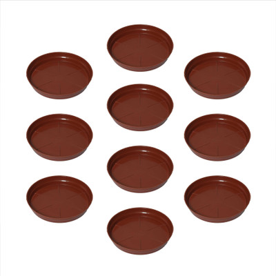 VirajSanchi BOTTOM TRAY 7.5 INCH Plant Container Set(Pack of 10, Plastic)
