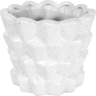 TrulyCeramics Small Khajoor Shape Ceramic Pot Plant Container Set(Pack of 2, Ceramic)