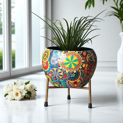 SONE KEY CHIDIYA Designer Indoor Plant Pots with Stand_K211 Plant Container Set(Metal)