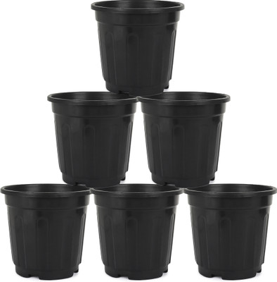 AMFENI COMBO PACK 6 Black Nursery Pot, Flower Gamla, Gardening Plant Container Set(Pack of 6, Plastic)