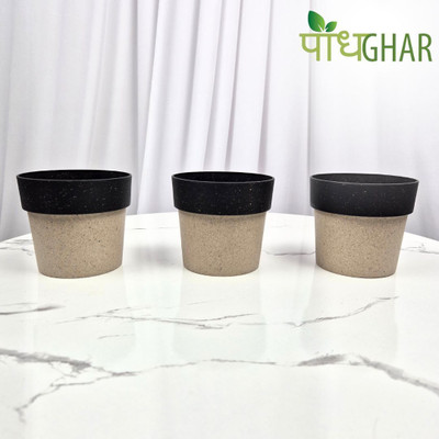 podhghar Arty Eco Pot Pack Of 3 Plant Container Set(Pack of 3, Plastic)