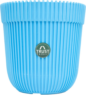 TrustBasket Rim Pot 5 inch Blue Set of 1 Plant Container Set(Plastic)