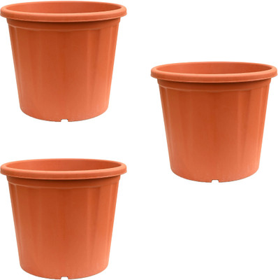 UGAOO UV Treated Gardening Pots and Planters for Plants-10 Inch Set of 3 Pots Plant Container Set(Pack of 3, Plastic)