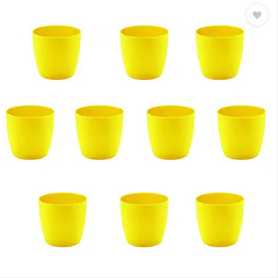 podhghar cool-yllo-10 Plant Container Set(Pack of 10, Plastic)