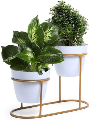 HOMSSY Plant Container Set(Pack of 2, Metal)
