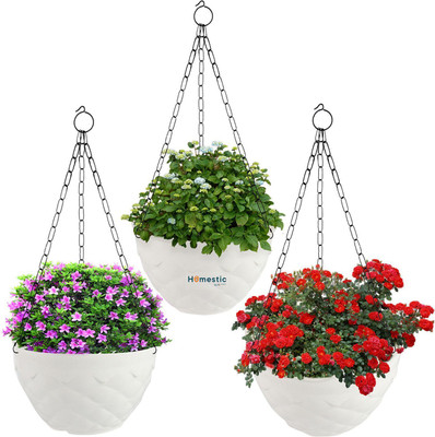 Avikpihu Virajsanchi Hanging Pot Pack of 3 Plant Container Set(Pack of 3, Plastic)