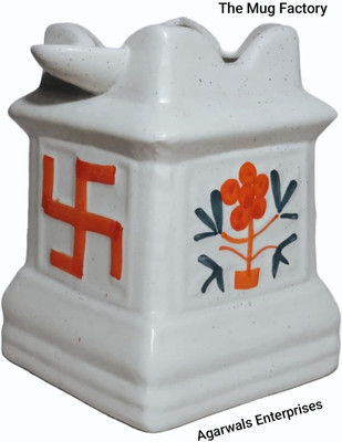 The Mug Factory Premium Big Tulsi Ceramic Pot Medium Sized for Indoor, Outdoor, Home... Plant Container Set(Ceramic)