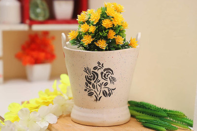 Bright Shop Ceramic Plant Container For Succulent Plants, Pair (Only Pot)H350 Plant Container Set(Ceramic)