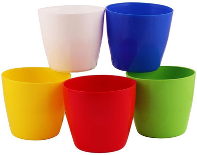 Flipkart SmartBuy Cool Pot Plant Container Set(Pack of 5, Plastic)