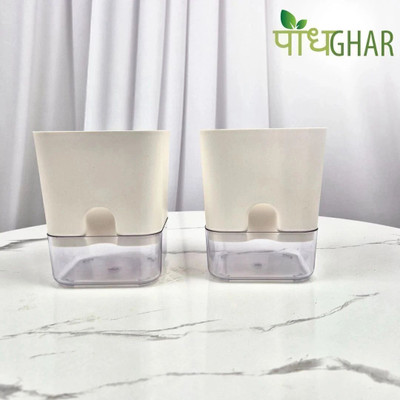 podhghar Self Watering Planters Plant Container Set(Pack of 2, Plastic)