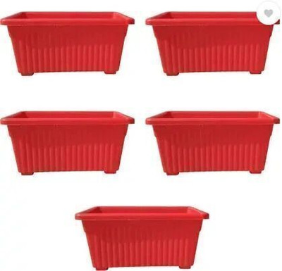 podhghar Podhghar Jupiter Pot Plant Container Set(Pack of 5, Plastic)