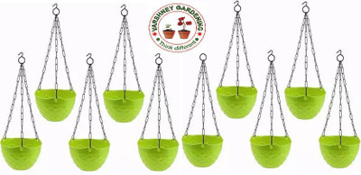 Varshney Gardening Diamond Hanging Basket Planter Plant Container Green Color Set Plant Container Set(Pack of 10, Plastic)